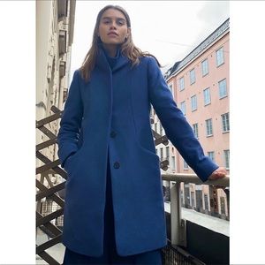 Wilfred Cocoon Coat - Dark Granite Blue